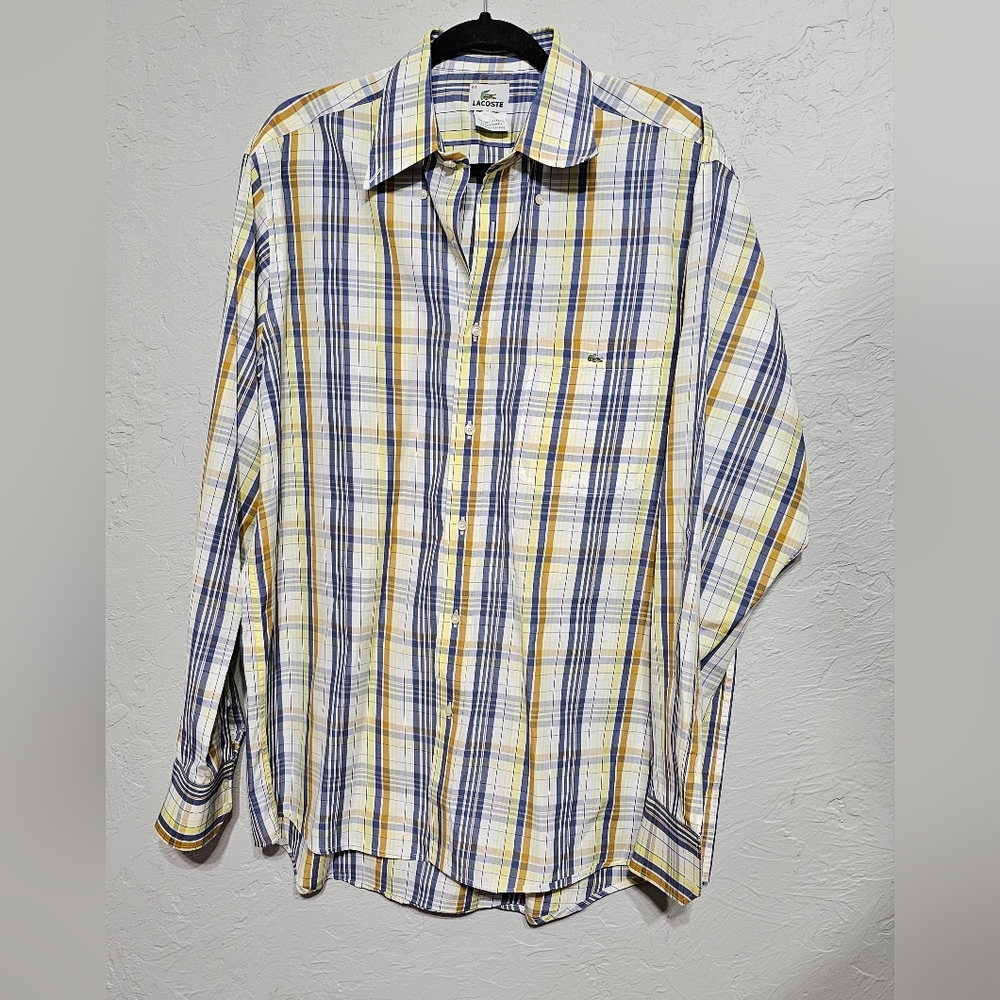 Lacoste Mens XL size 44 long sleeve cotton polo